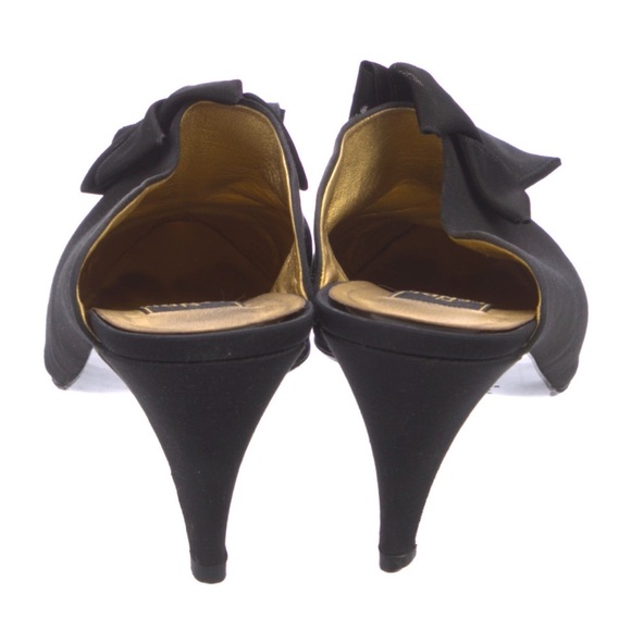 Fendi satin grosgrain mules with bow - Picture 4 of 5